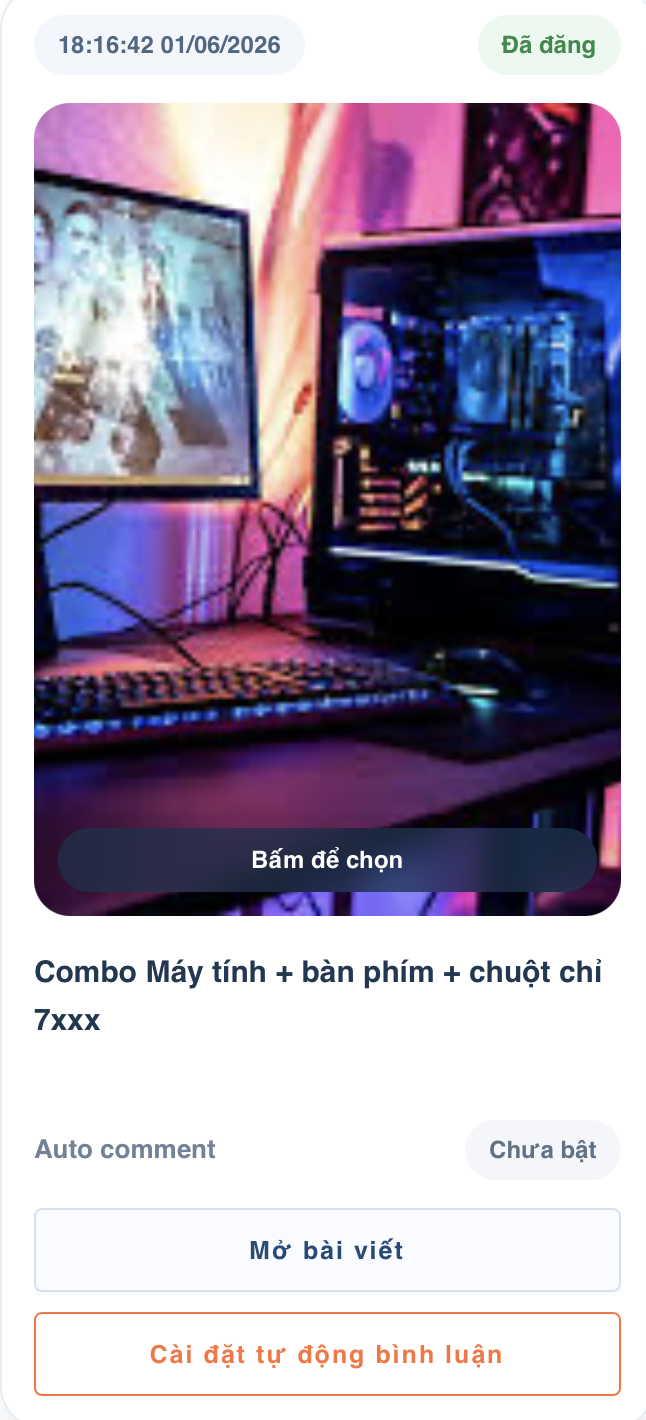 Cài đặt kịch bản tự động trả lời bình luận Facebook cho từng bài viết