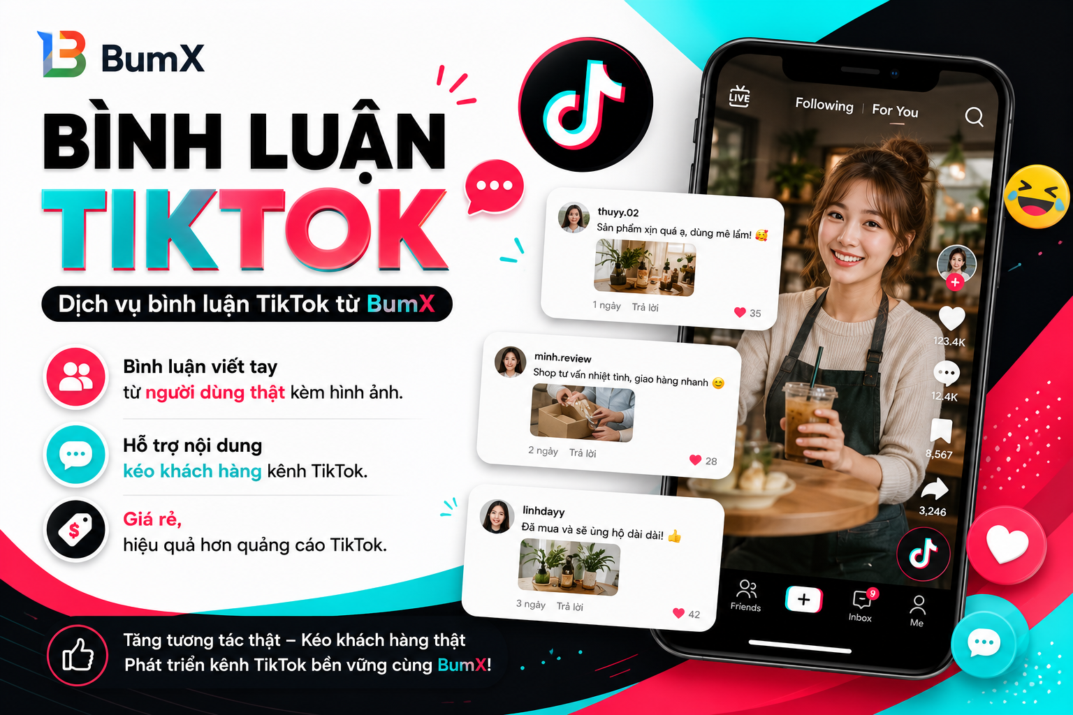 Banner dịch vụ Comment Ảnh TikTok