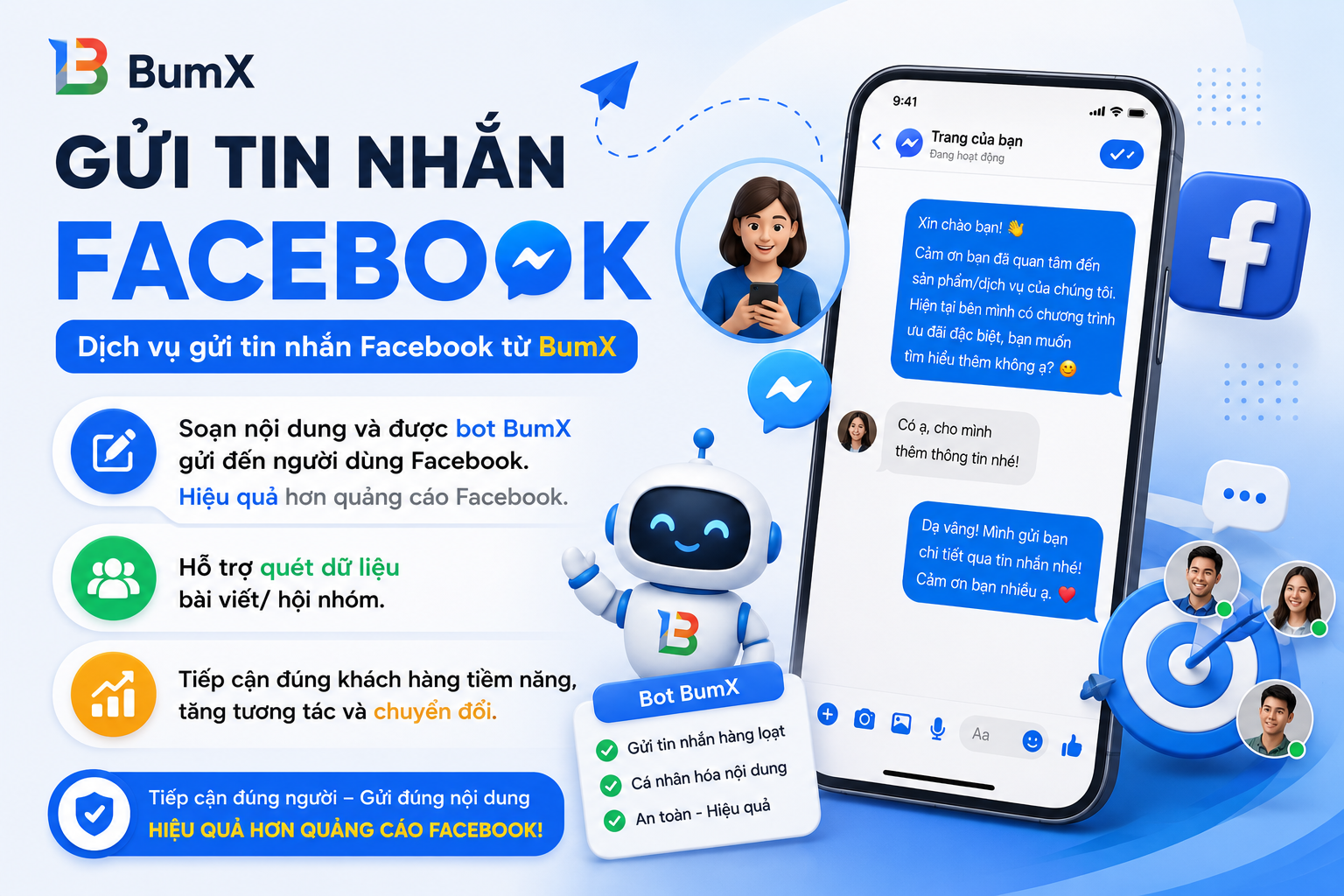 Banner dịch vụ gửi tin nhắn Facebook